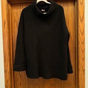 Pilcro Black Ribbed Turtleneck Sweater for Women